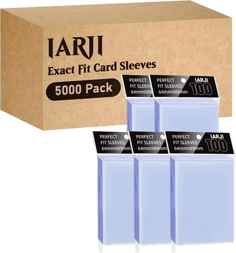 IARJI 5000 Counts Perfect Fit Card Sleeves, Exact Fit Card Sleeve, Inner Sleeves for Double-Sleeving, High Clarity Trading Card Sleeve for MTG, PKM, TCG, Gaming Cards - Image 1